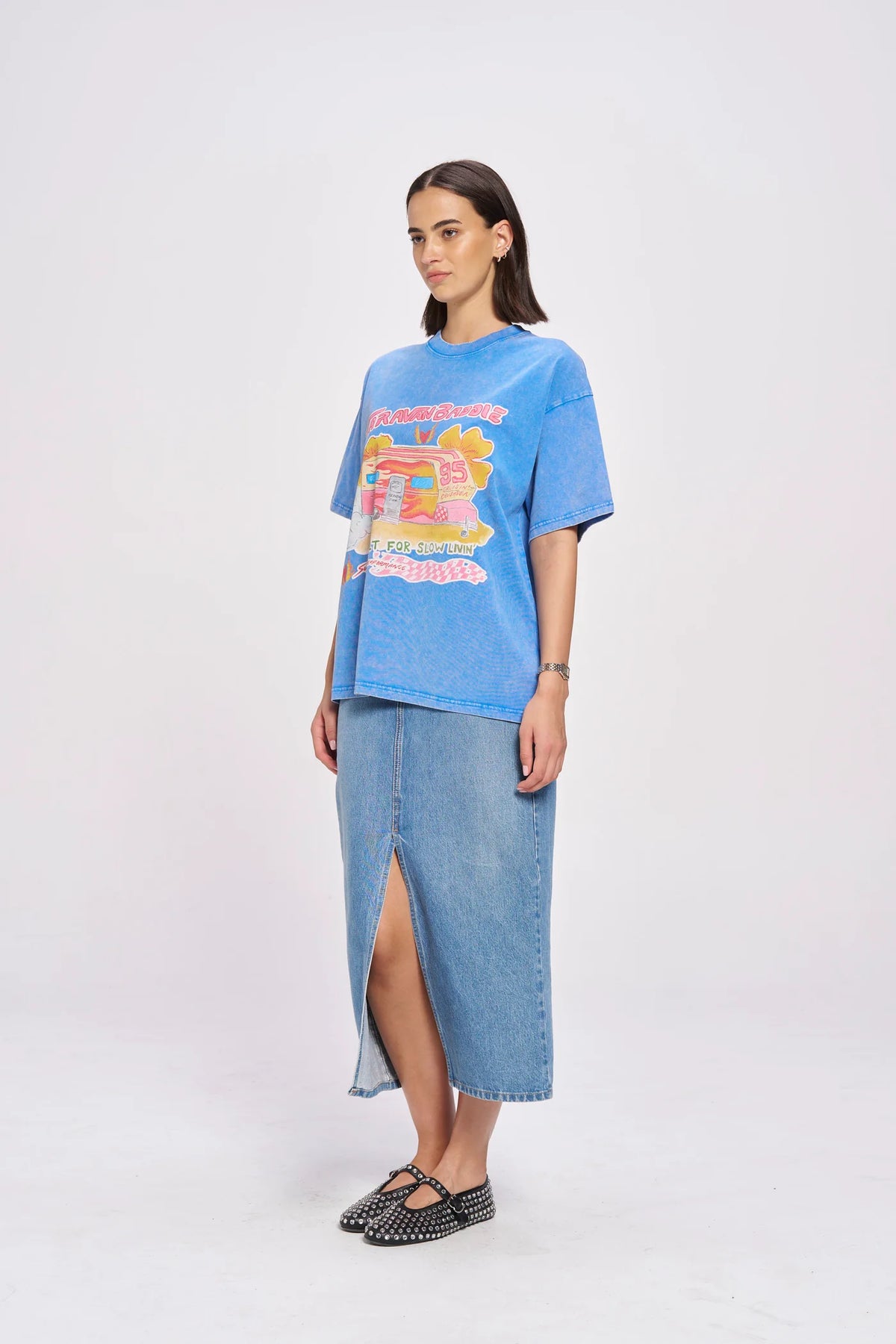 CARAVAN BADDIE Oversized Shirt Blue