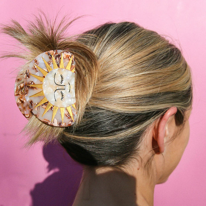 Hair Clip Claw Gold Sun