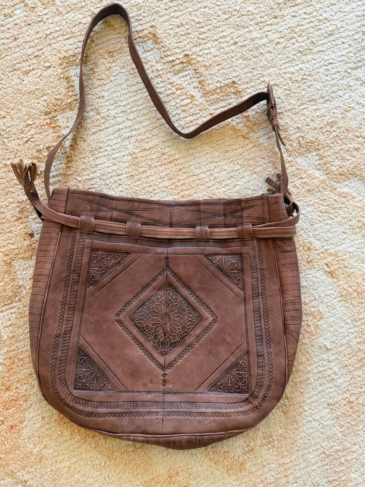 Moroccan Leather Handbag Chocolate