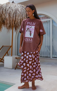 Flower Market Oversized Tee Brown