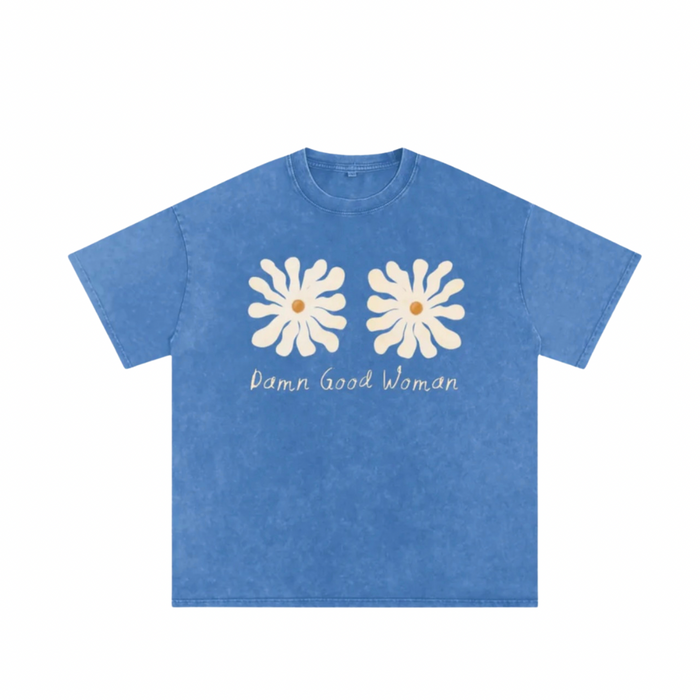 Damn Good Women Oversized Shirt Acid Wash Blue