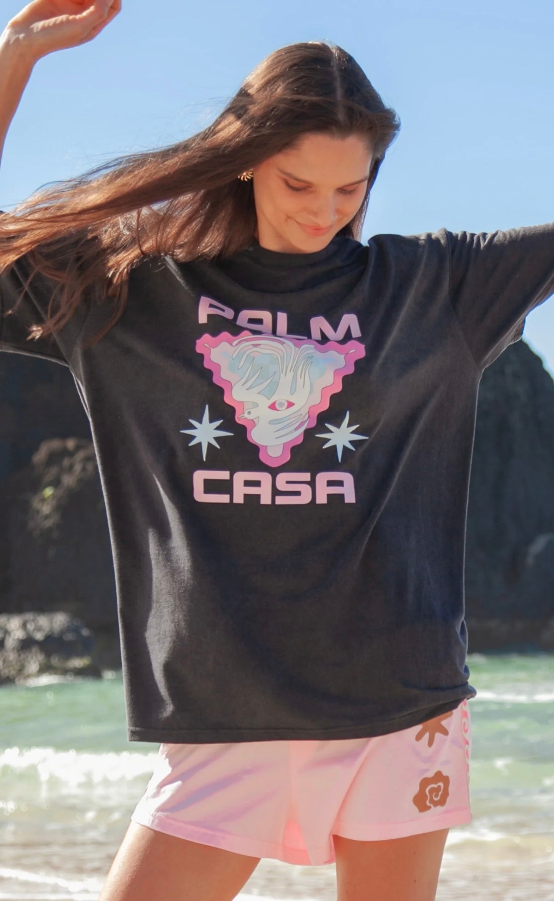 Dove Eye Oversized Shirt Acid Black