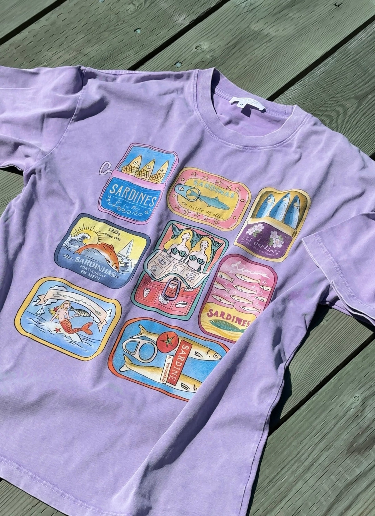 Tinned Fish Oversized Shirt Acid Wash Purple