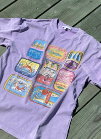 Tinned Fish Oversized Shirt Acid Wash Purple