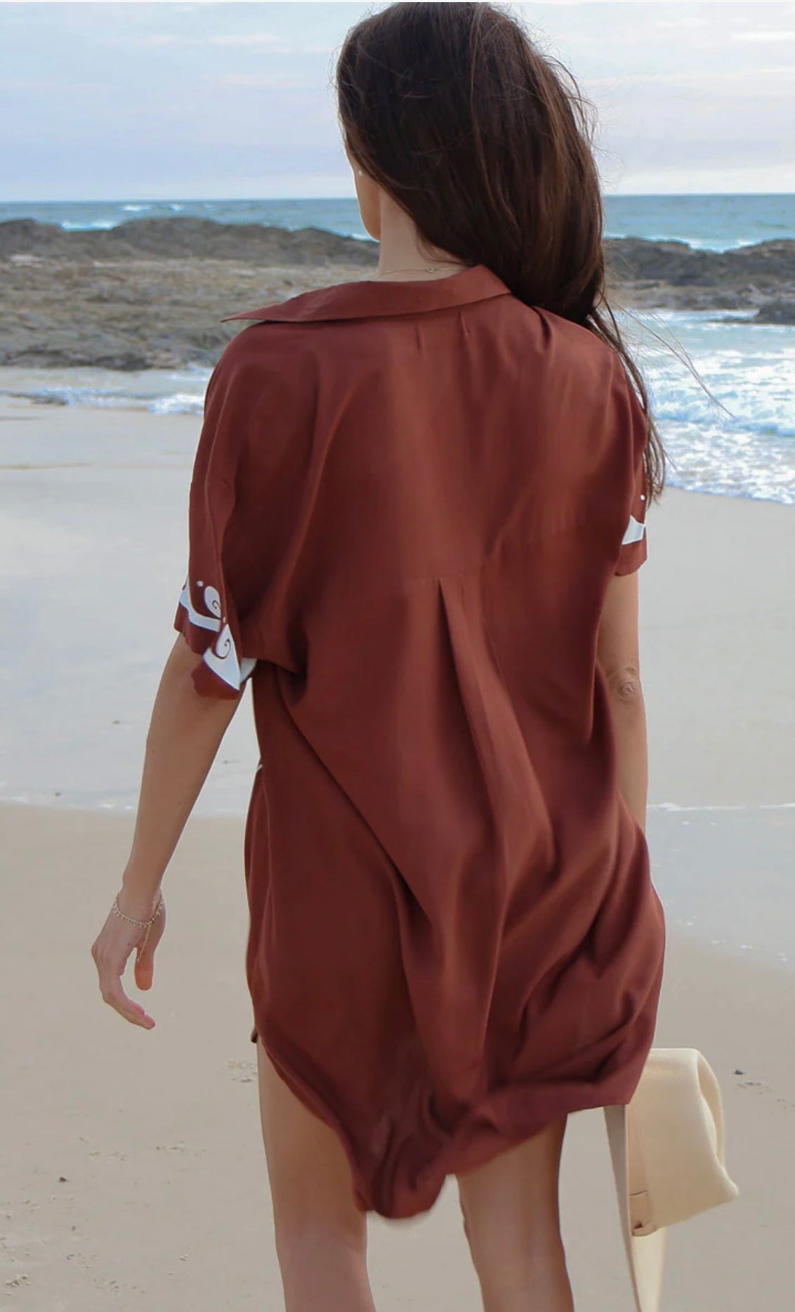 Ocean Club Shirt Dress Brown