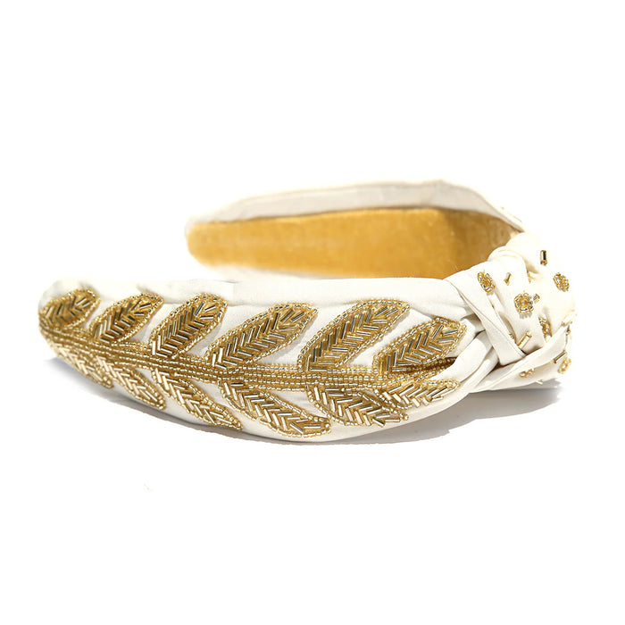 Beaded Headband Gold Goddess