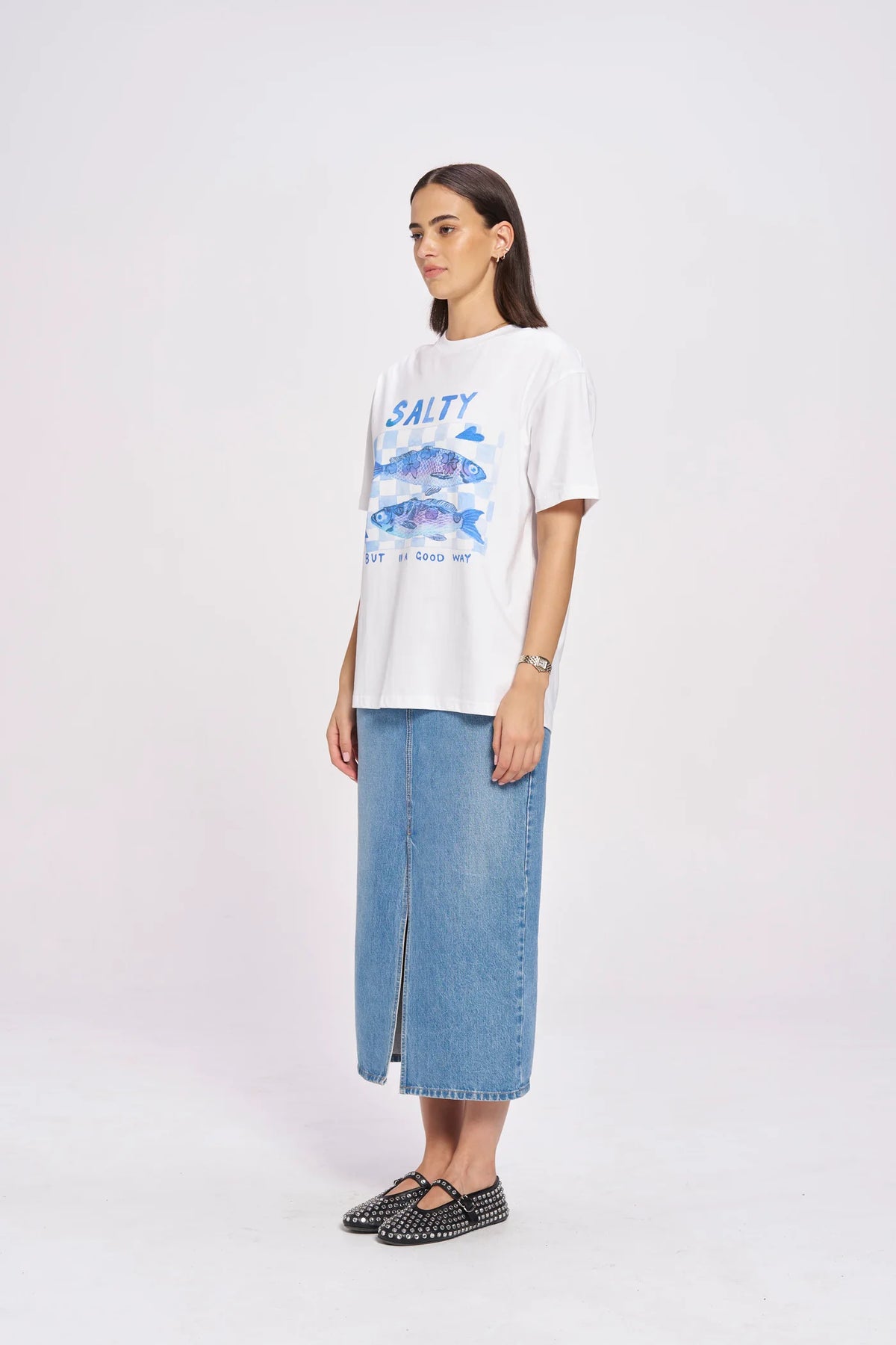SALTY Oversized Shirt White