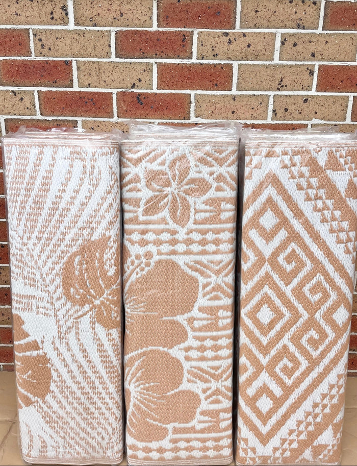 Recycled Outdoor Mat 3  Palm Fern ~ Small 1.8 x 1.8