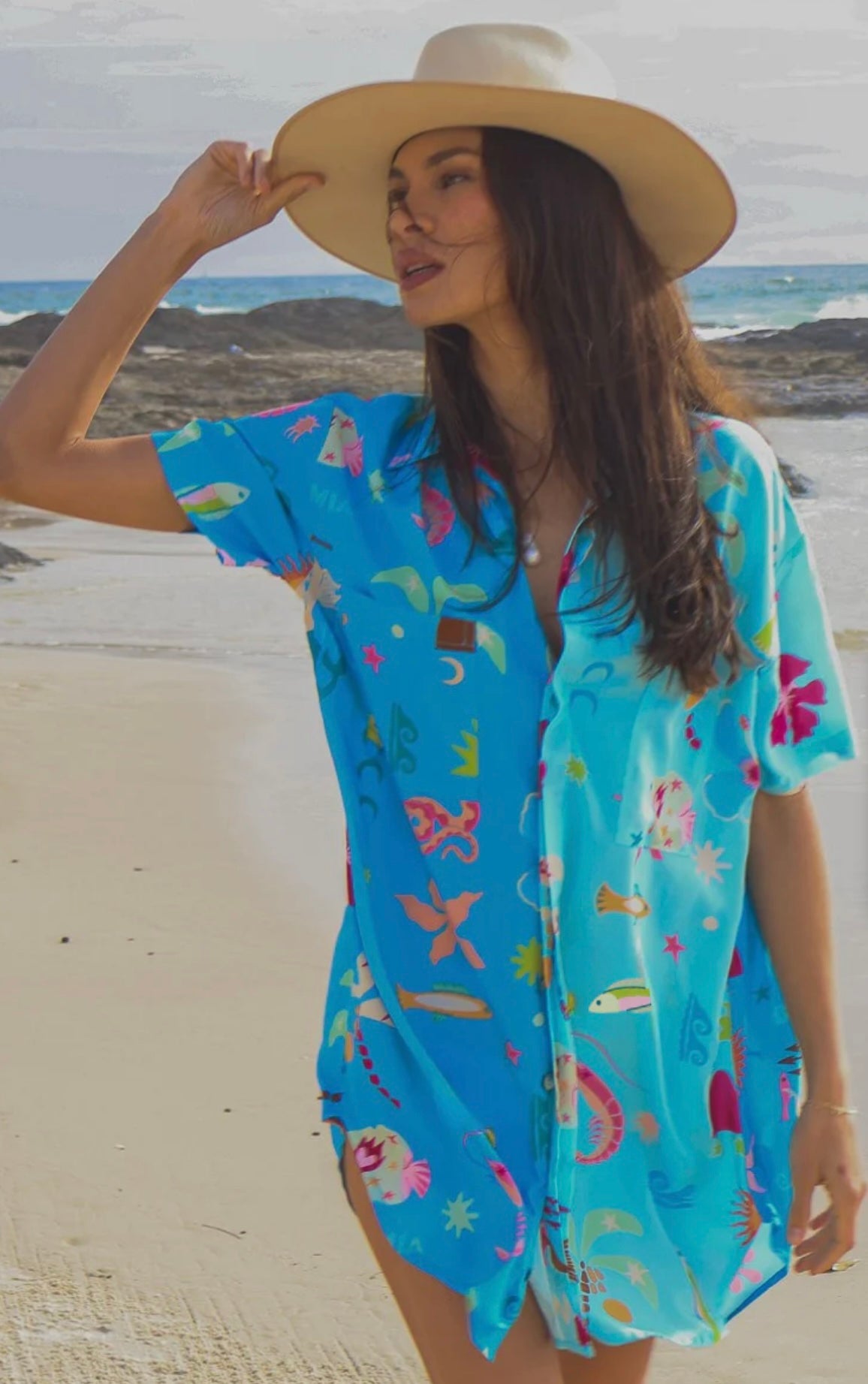 Hibiscus Dream Shirt Dress