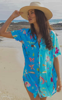 Hibiscus Dream Shirt Dress