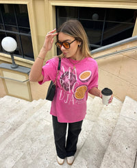 Maracuja Oversized Shirt Acid Wash Rose Pink