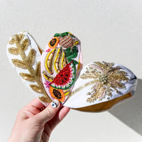 Beaded Headband Gold Goddess