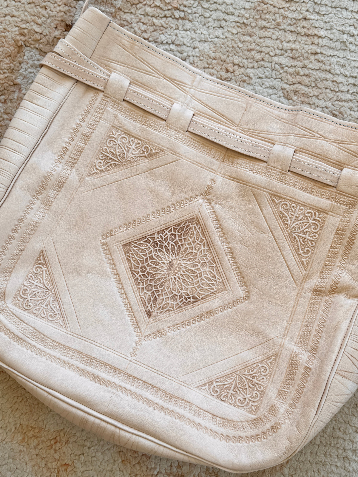 Moroccan Leather Handbag - Natural