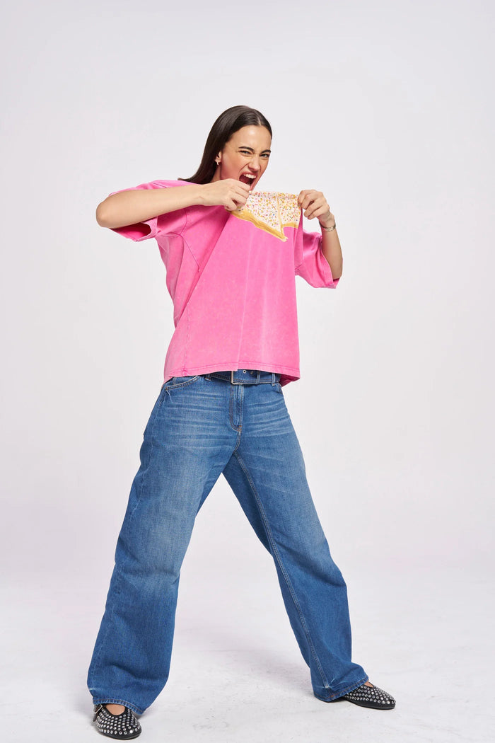 FAIRY BREAD Oversized Shirt Rose Red