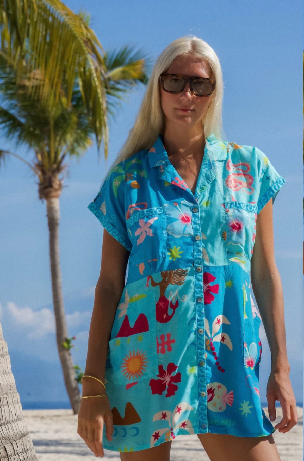 Blue Marlin Shirt Dress