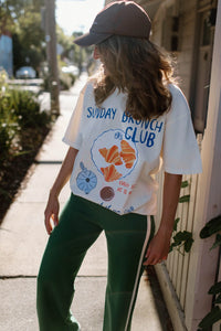 Sunday Brunch Club Oversized Shirt White