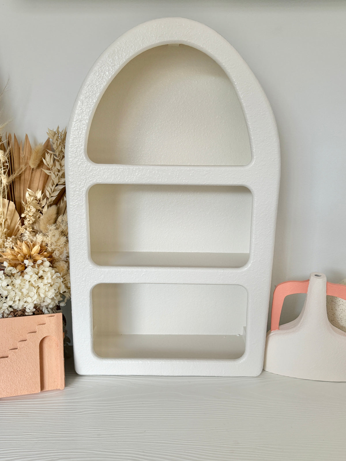 Santorini Niche 3 Shelf Arch Shadow Box Display Shelf