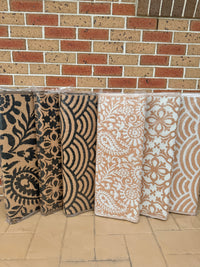 Recycled Outdoor Mat 4 Rainbow Waves ~ Large 2.8 x 2.8