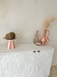 Tiffany Striped Metal Platter on Stand