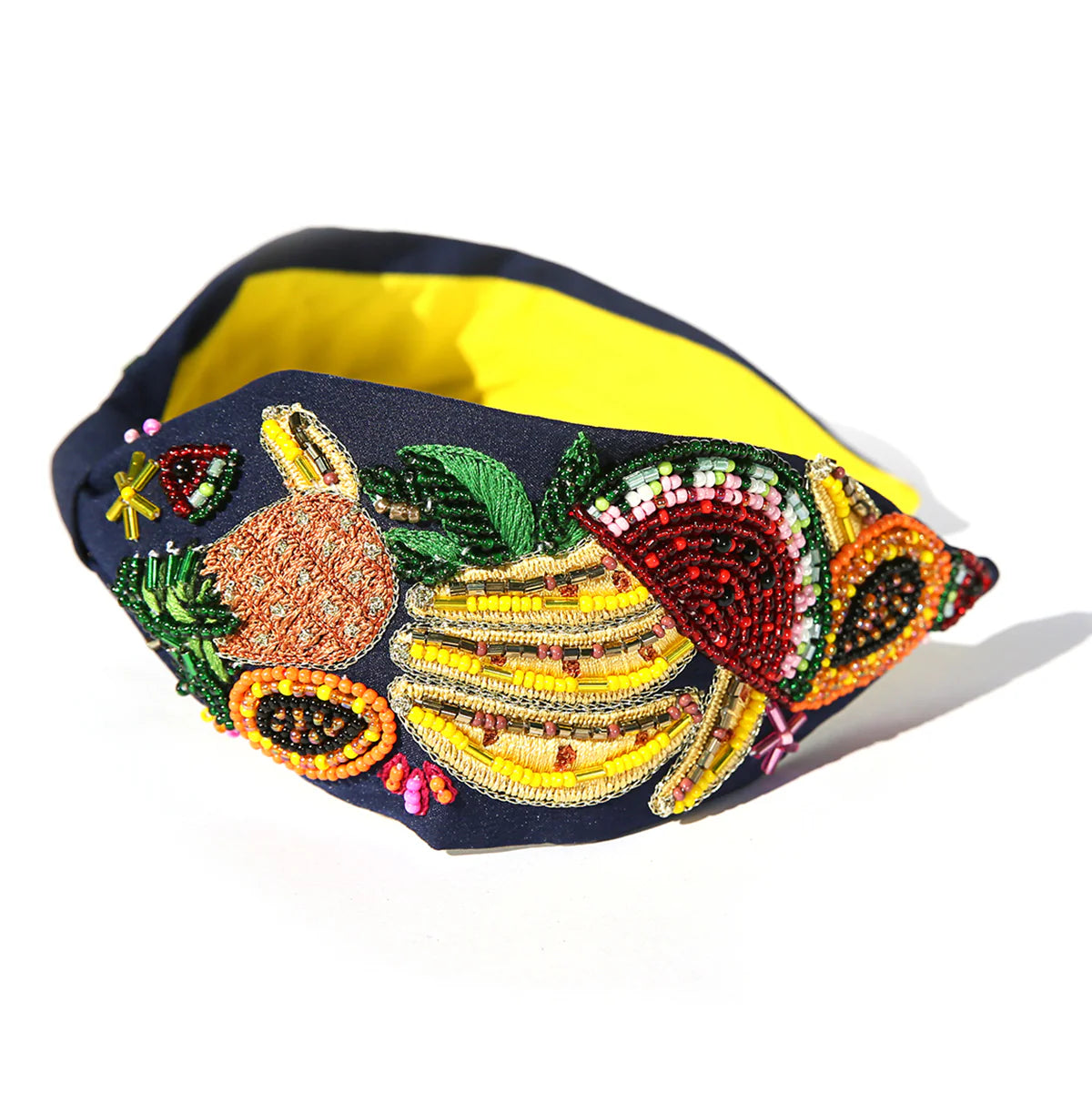 Beaded Headband Navy Fruit Salad