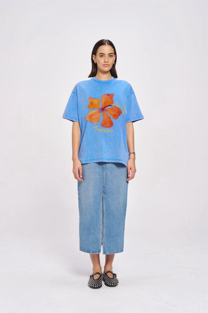 LE FLEUR TROPICAL Oversized Shirt Light Blue