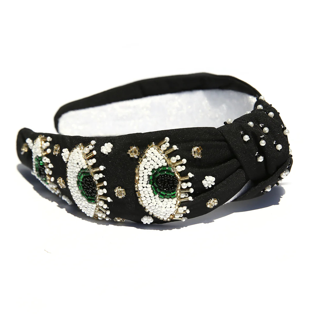 Beaded Headband Eye Top knot