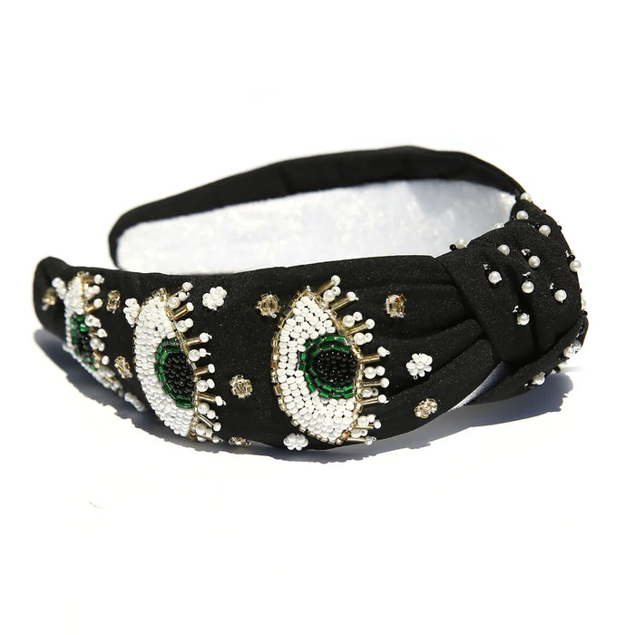 Beaded Headband Eye Top knot