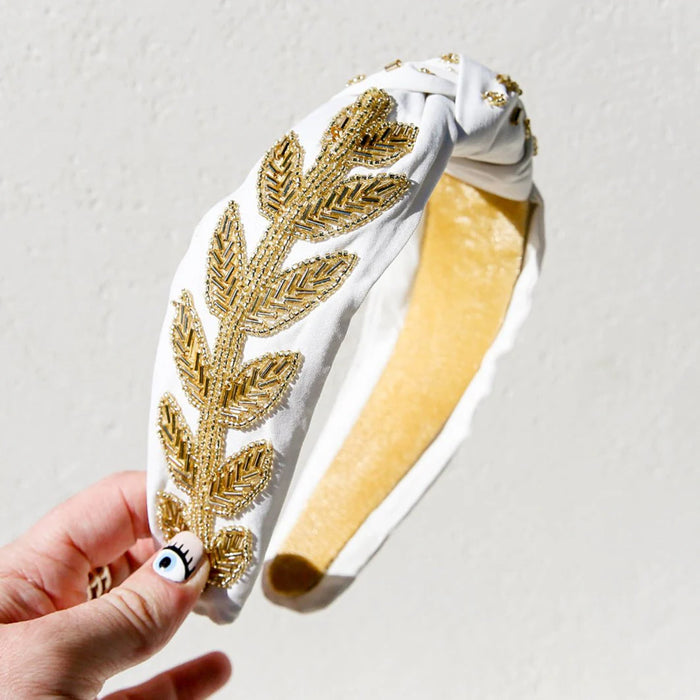 Beaded Headband Gold Goddess
