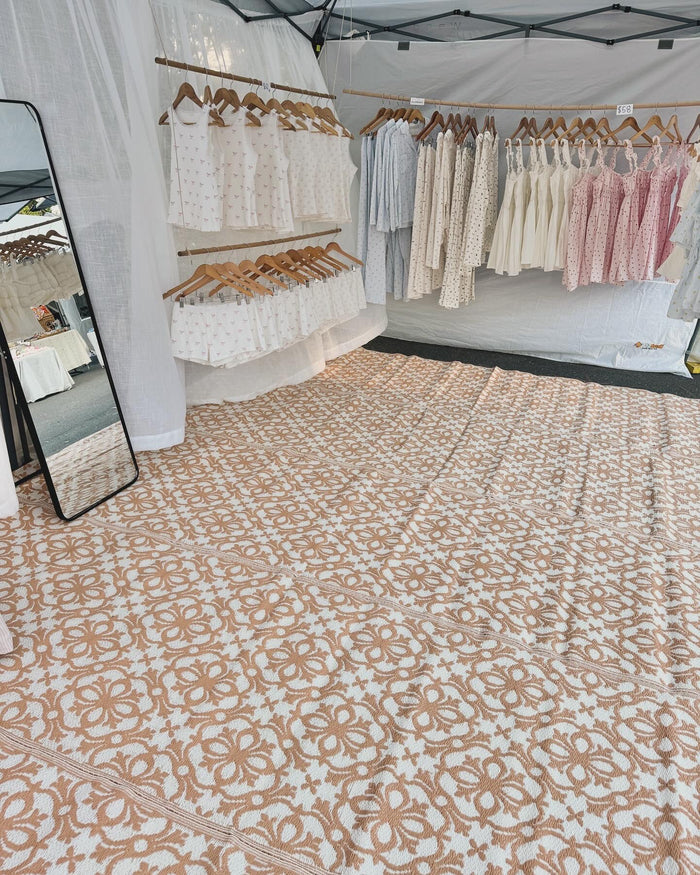 Recycled Outdoor Mat 3 Moroccan Tile ~ Large 2.8 x 2.8