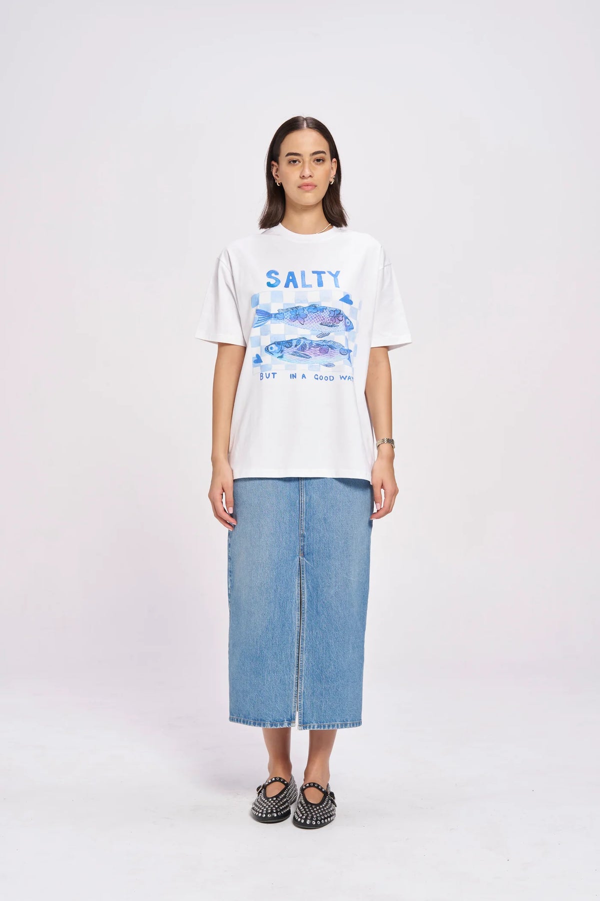 SALTY Oversized Shirt White