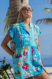 Blue Marlin Shirt Dress