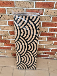 Recycled Outdoor Mat 4 Rainbow Waves ~ Large 2.8 x 2.8