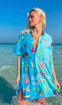 Hibiscus Dream Shirt Dress