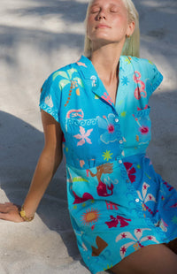 Blue Marlin Shirt Dress
