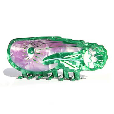 Hair Clip Claw Emerald Palm