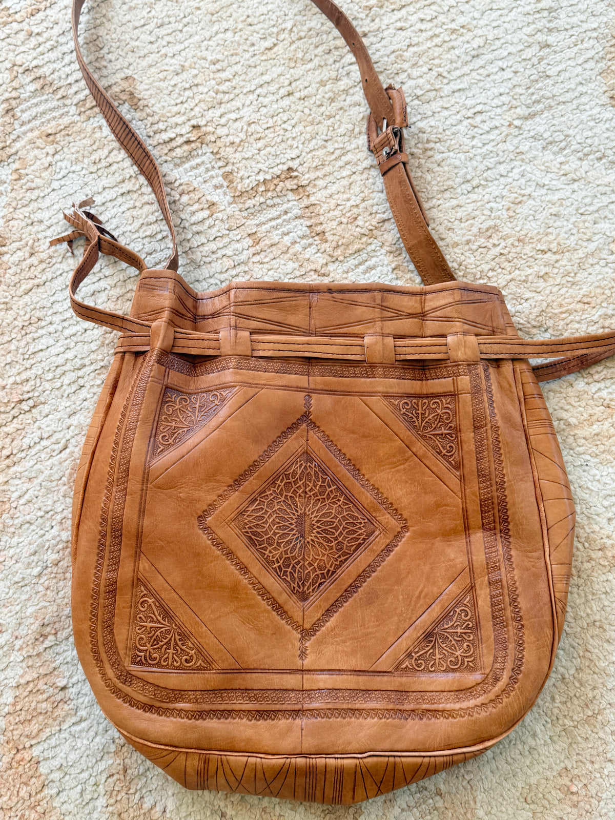 Moroccan Leather Handbag Tan