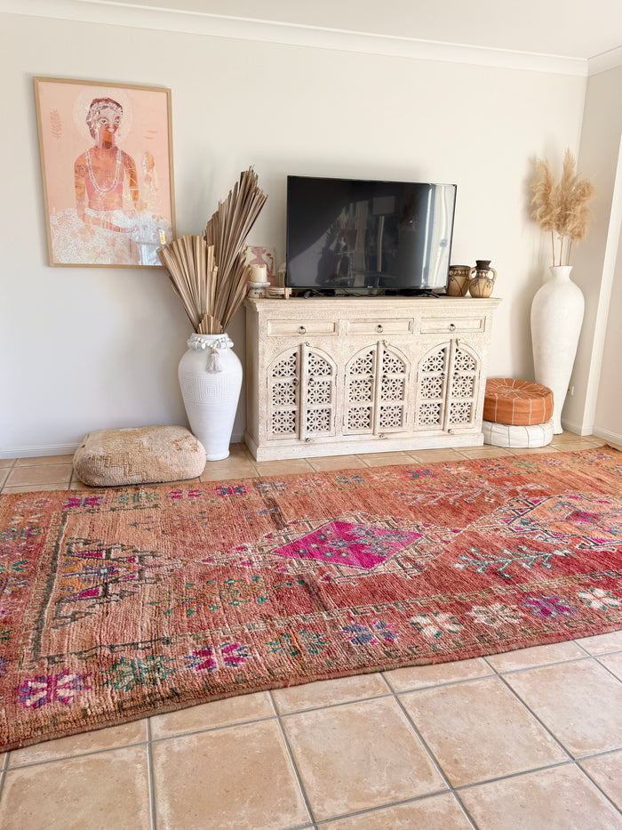 Moroccan Vintage Rug “Daisy” 382 x 191