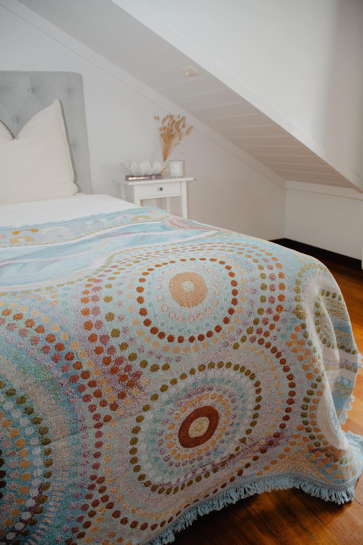 Indigenous Throw Blue Ocean By Natalie Jade