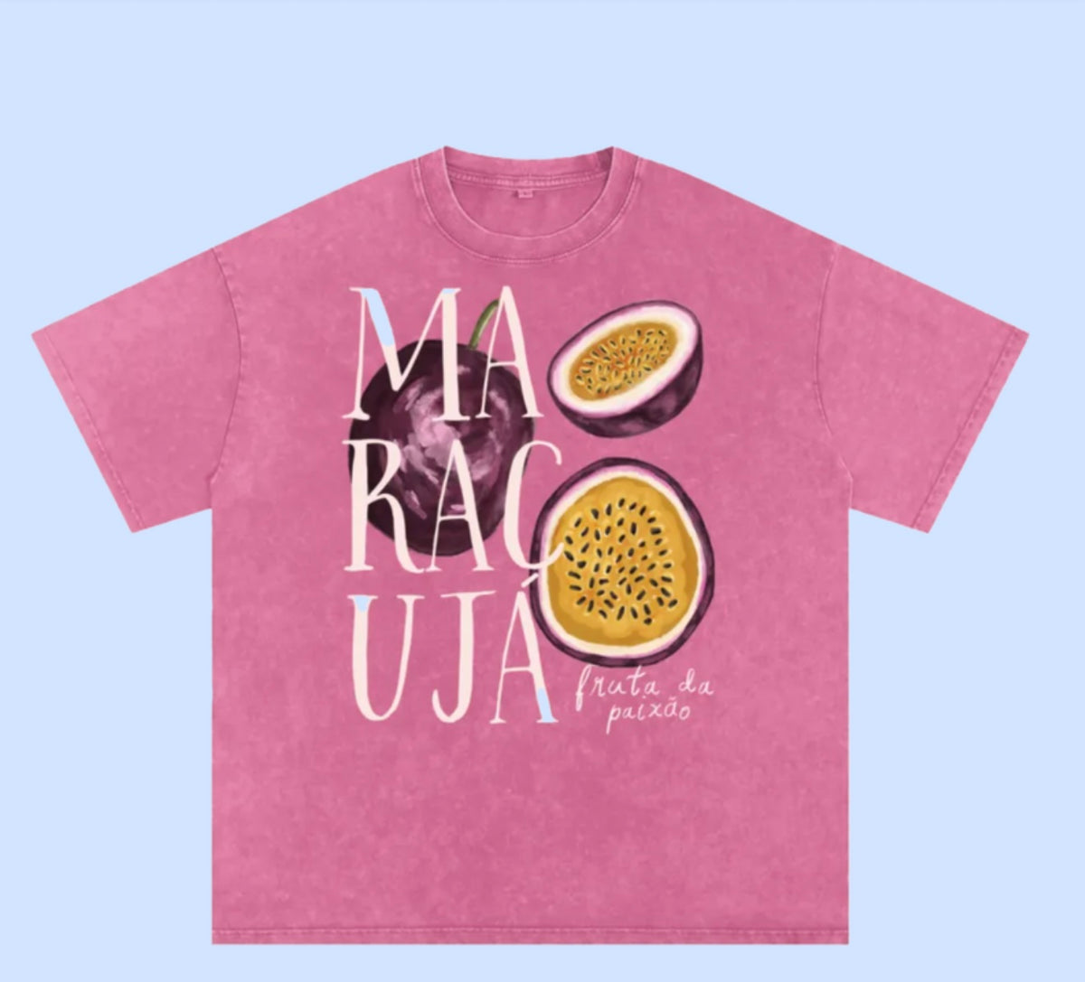 Maracuja Oversized Shirt Acid Wash Rose Pink