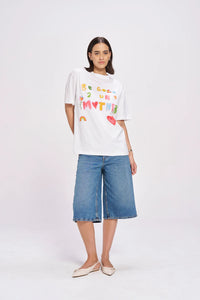 BE GOOD TO YOUR MOTHER Oversized Shirt White
