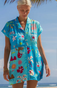 Blue Marlin Shirt Dress