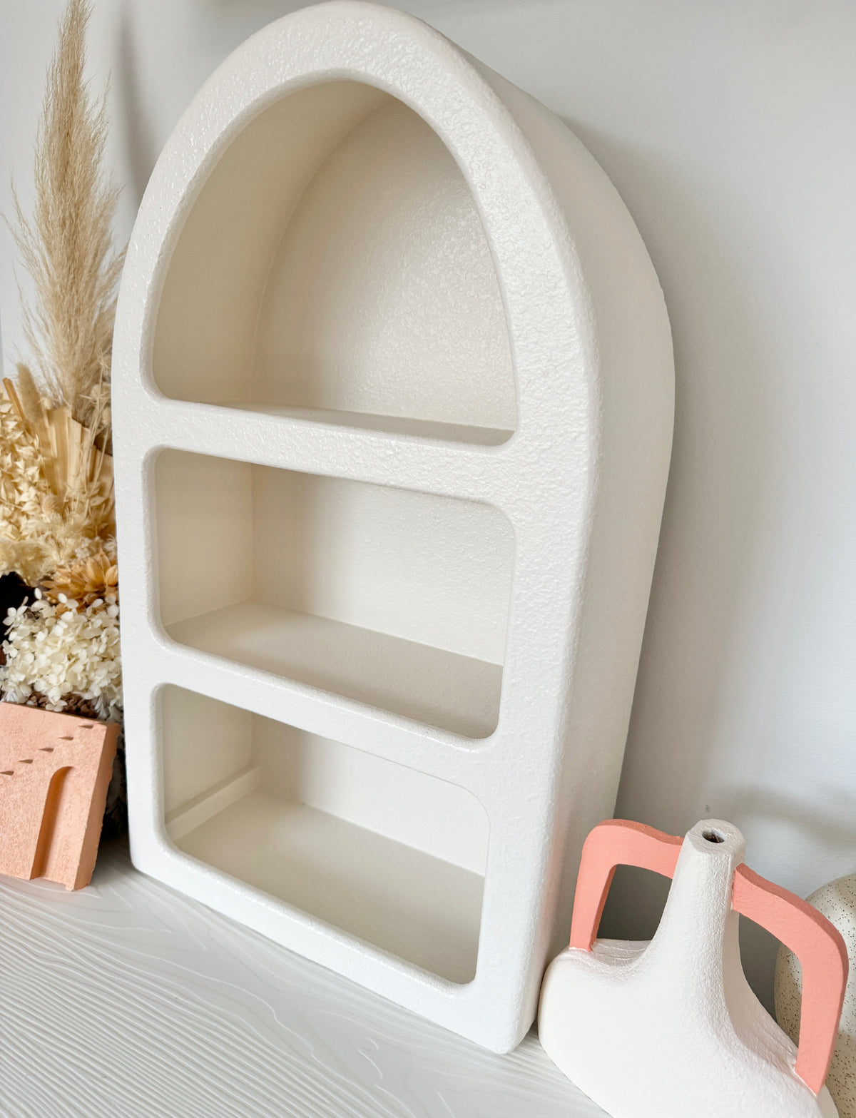 Santorini Niche 3 Shelf Arch Shadow Box Display Shelf