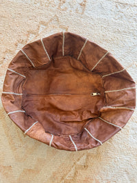 Leather Pouffe Tan Cover