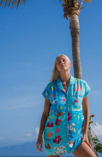 Blue Marlin Shirt Dress