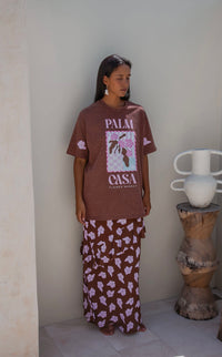 Flower Market Oversized Tee Brown