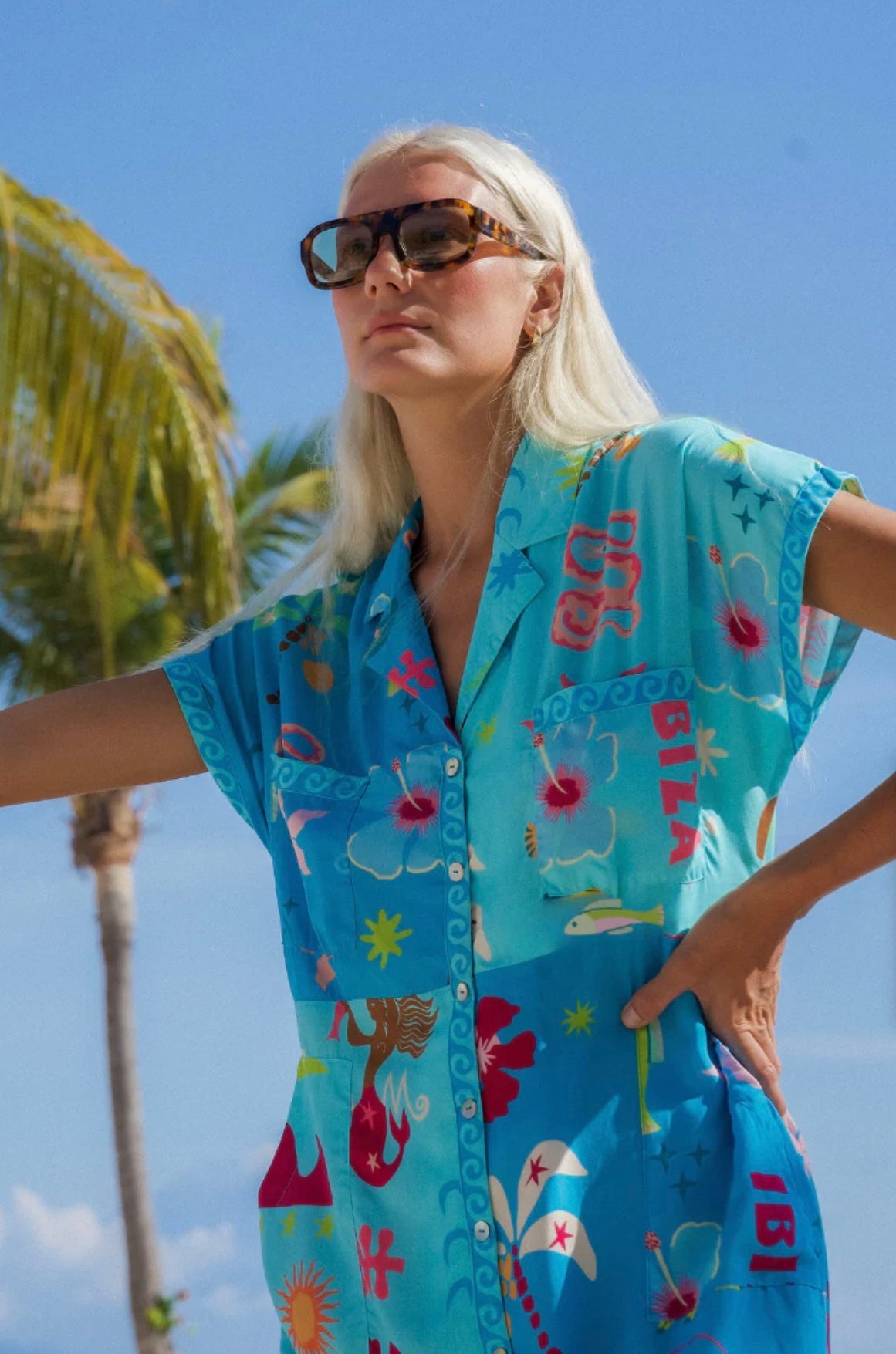 Blue Marlin Shirt Dress