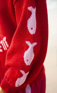 Knit Sweater - Bon Appetite Burgandy