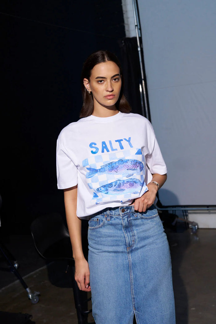 SALTY Oversized Shirt White