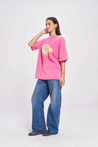 FAIRY BREAD Oversized Shirt Rose Red