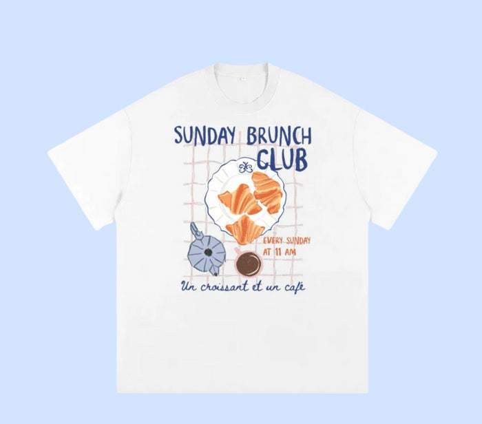 Sunday Brunch Club Oversized Shirt White